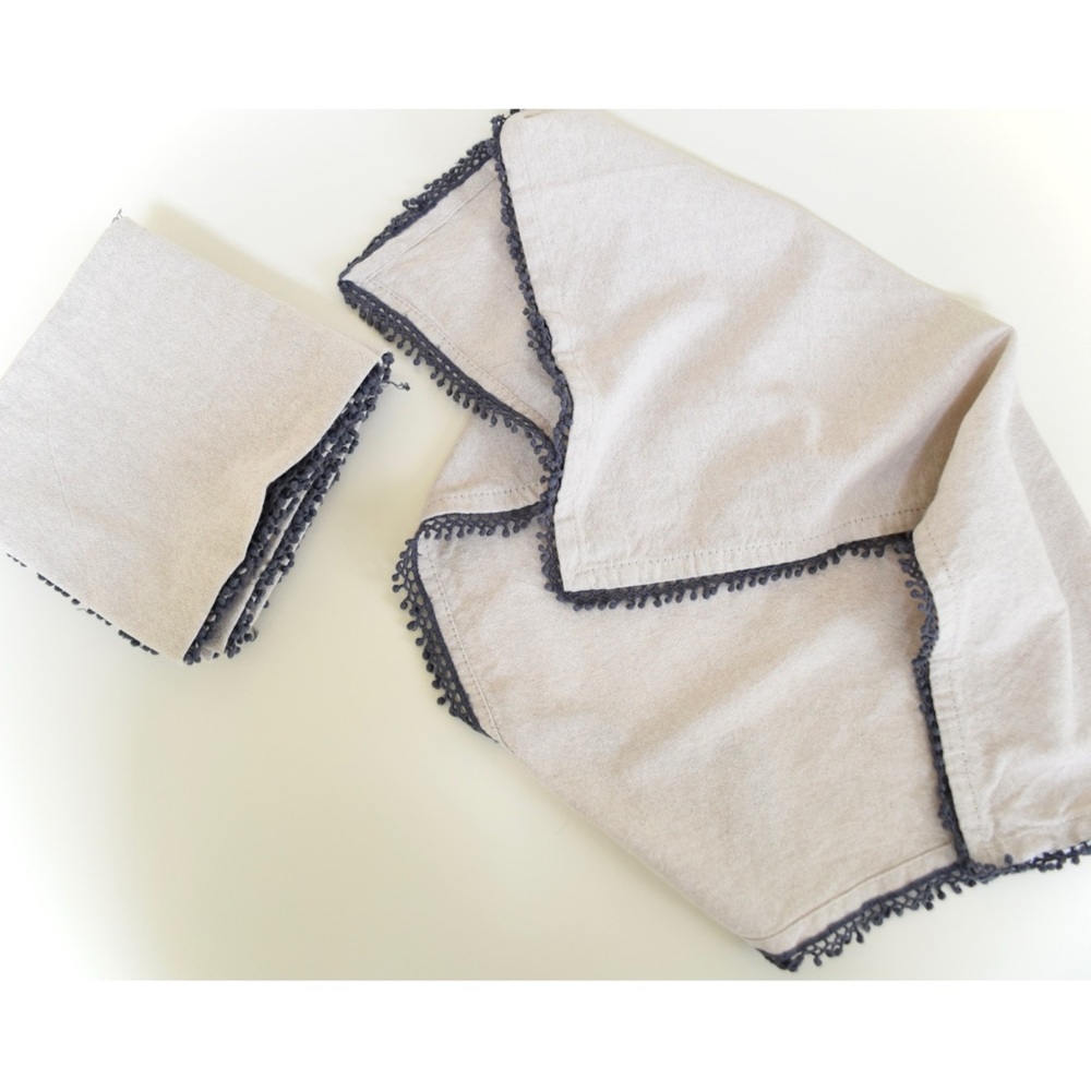 World Market Crochet Trim Cotton Napkin Set of Four